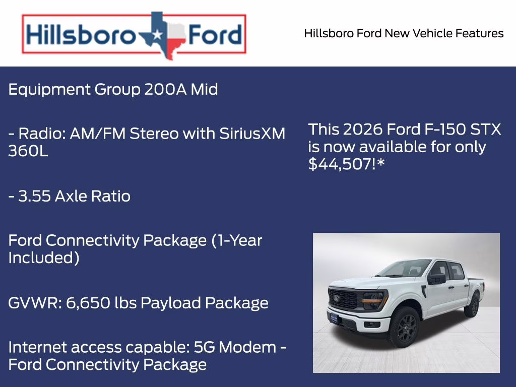 2026 Oxford White Ford F-150 STX 4X4 Truck