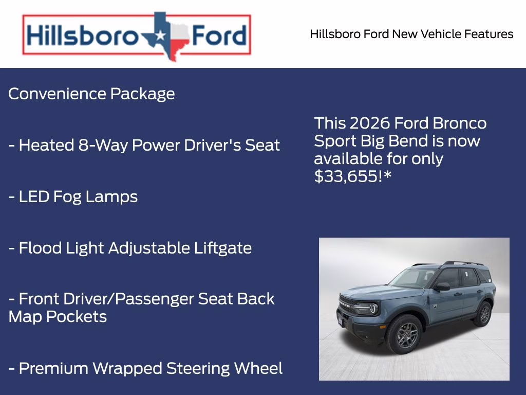 2026 Azure Gray Metallic Tri-Coat Ford Bronco Sport Big Bend 4X4 SUV