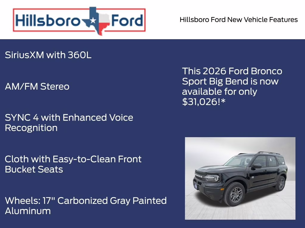 2026 Shadow Black Ford Bronco Sport Big Bend 4X4 SUV