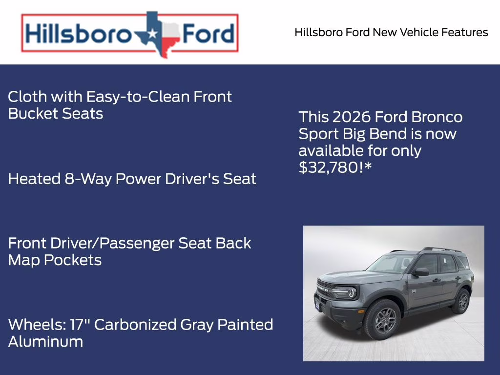 2026 Carbonized Gray Metallic Ford Bronco Sport Big Bend 4X4 SUV