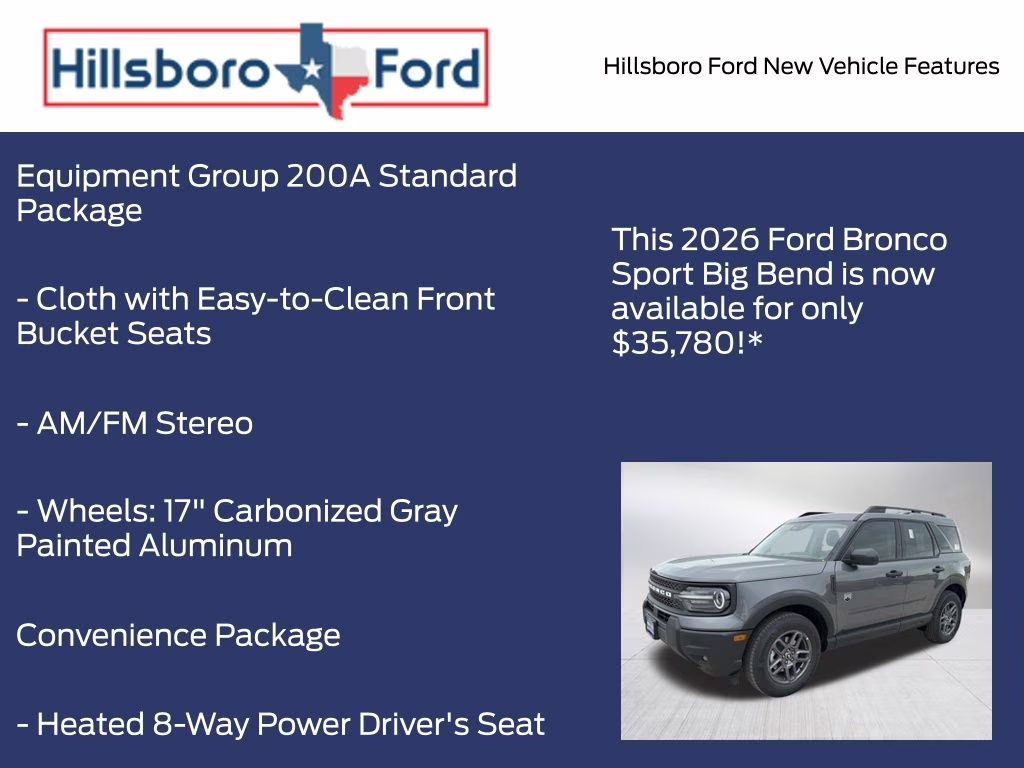 2026 Carbonized Gray Metallic Ford Bronco Sport Big Bend 4X4 SUV