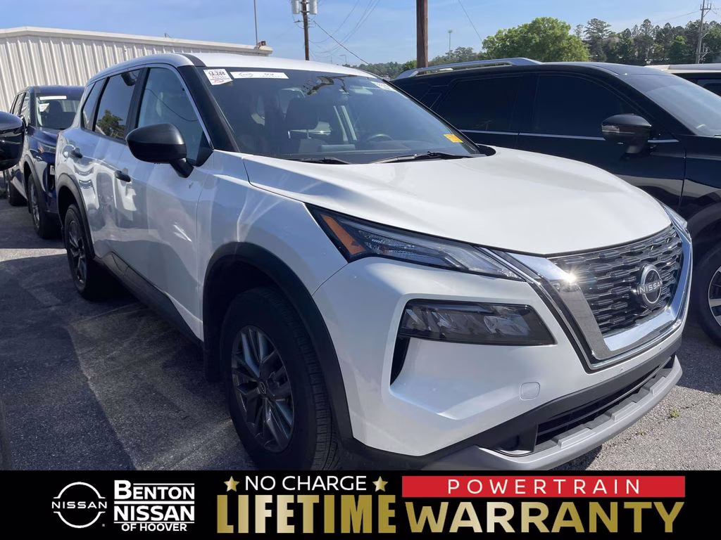 2023 Glacier White Nissan Rogue S AWD SUV
