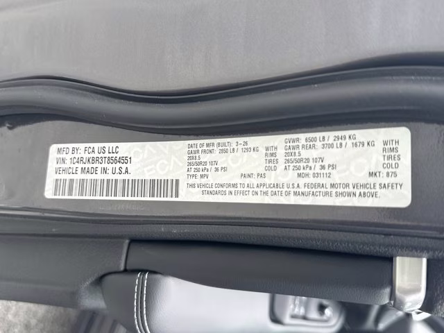 2026 Baltic Gray Metallic Clearcoat Jeep Grand Cherokee L Limited 4X4 SUV