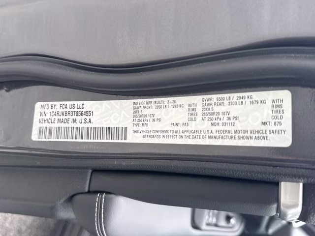 2026 Baltic Gray Metallic Clearcoat Jeep Grand Cherokee L Limited 4X4 SUV