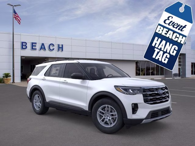 2026 Star White Metallic Tri-Coat Ford Explorer Active RWD SUV