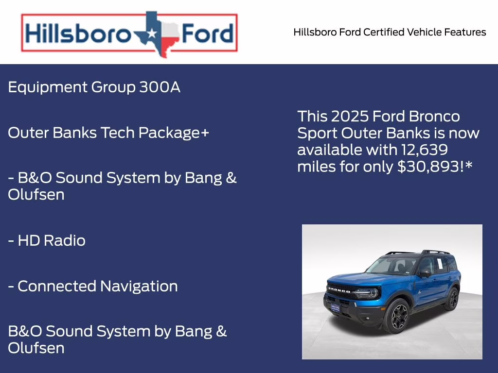 2025 Velocity Blue Metallic Ford Bronco Sport Outer Banks 4X4 SUV