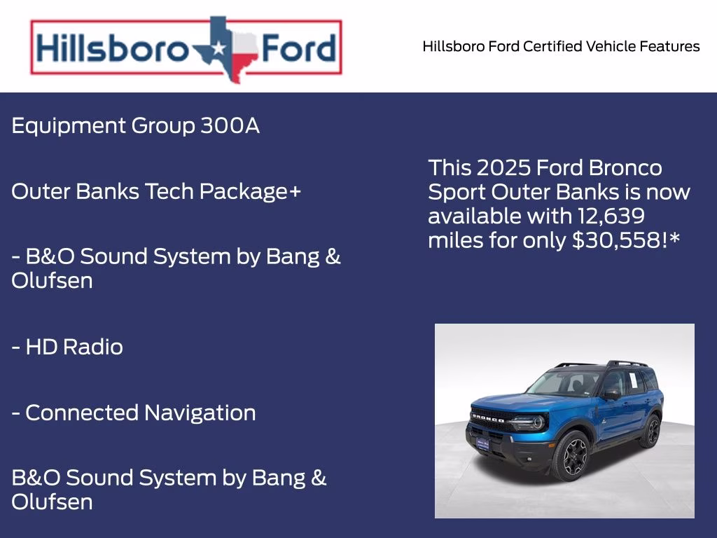 2025 Velocity Blue Metallic Ford Bronco Sport Outer Banks 4X4 SUV