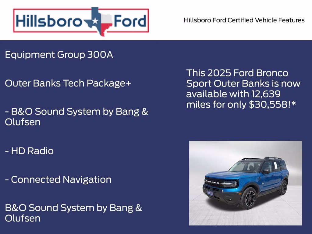 2025 Velocity Blue Metallic Ford Bronco Sport Outer Banks 4X4 SUV