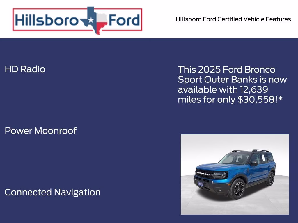 2025 Velocity Blue Metallic Ford Bronco Sport Outer Banks 4X4 SUV