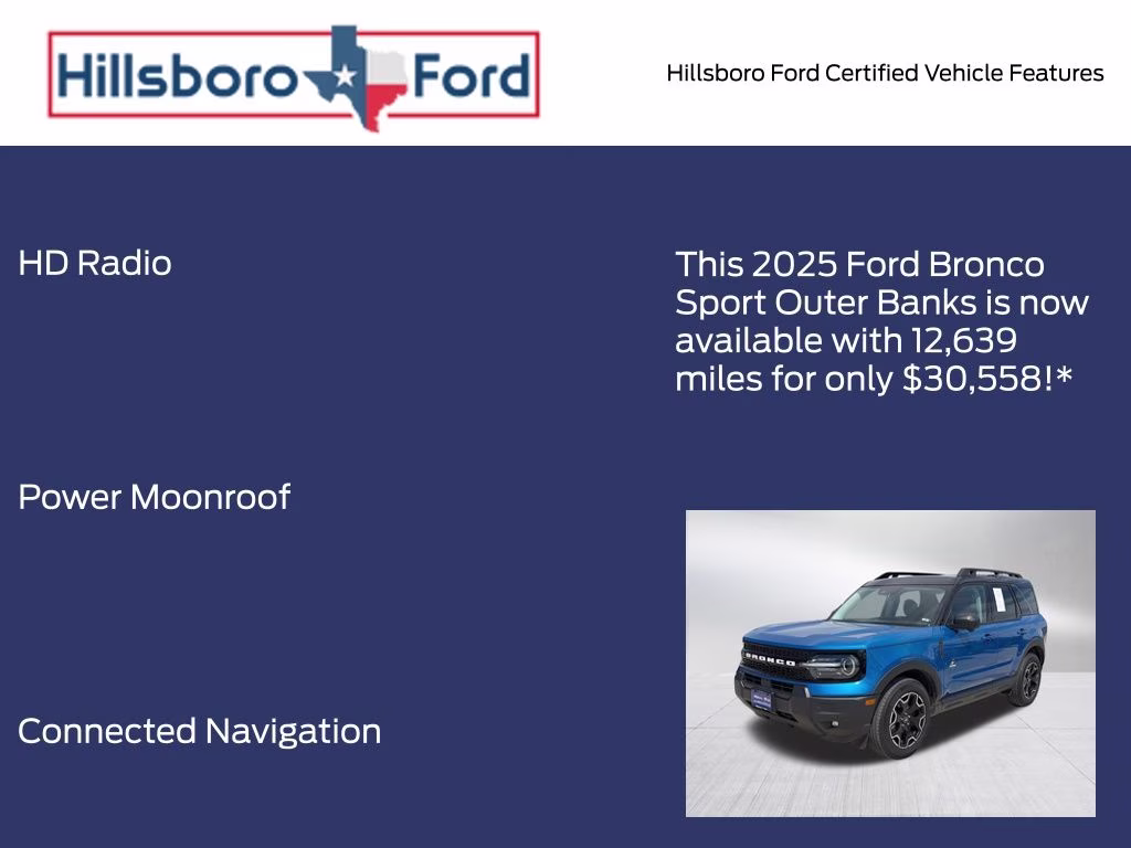 2025 Velocity Blue Metallic Ford Bronco Sport Outer Banks 4X4 SUV