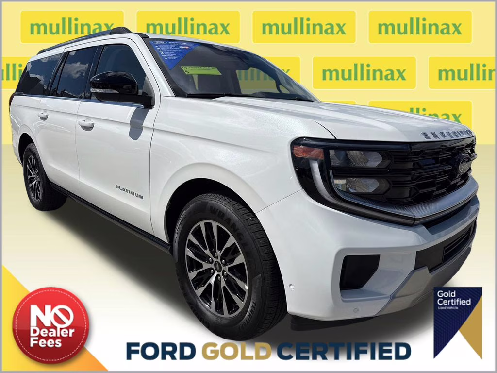 2025 Star White Metallic Tri-Coat Ford Expedition Max Platinum 4X4 SUV