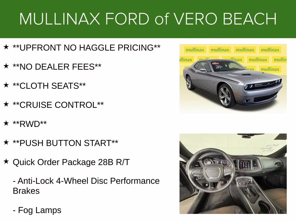 2015 Billet Silver Metallic Clearcoat Dodge Challenger R/T RWD Coupe