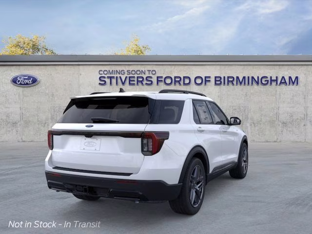 2026 Star White Metallic Tri-Coat Ford Explorer ST-Line RWD SUV