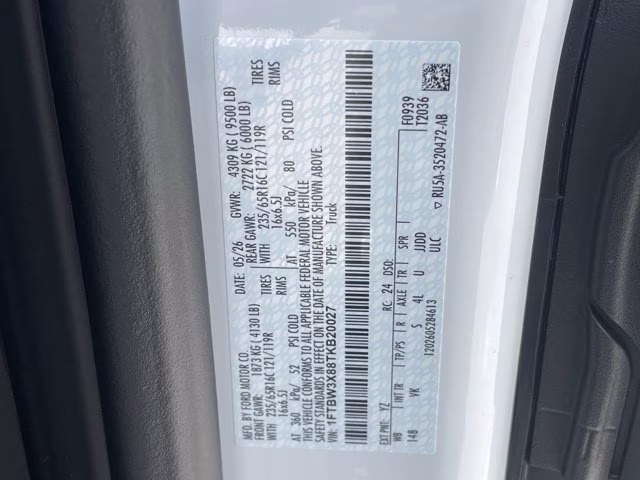 2026 Oxford White Ford Transit Cargo Van Base RWD Van