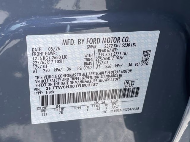 2026 Azure Gray Metallic Tri-Coat Ford Maverick XLT FWD Truck