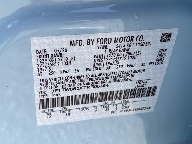 2026 Light Blue Ford Maverick LARIAT AWD Truck