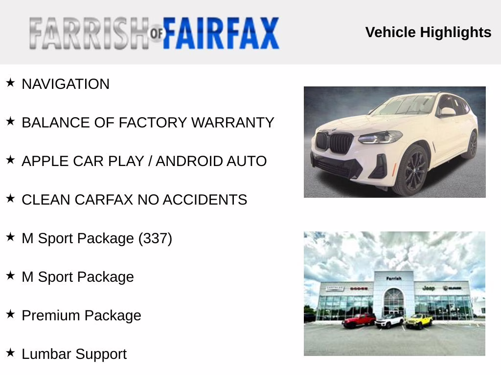 2024 Alpine White BMW X3 xDrive30i AWD SUV