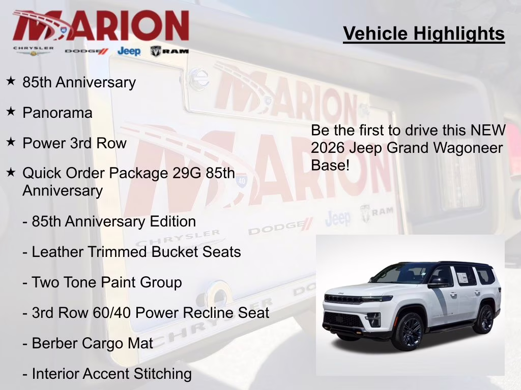 2026 Bright White Clearcoat Jeep Grand Wagoneer 4X4 SUV