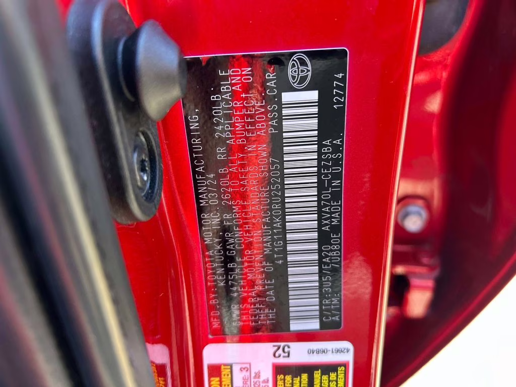 2024 Red Toyota Camry SE FWD Sedan