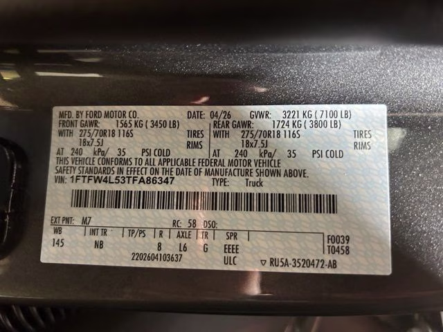2026 Carbonized Gray Metallic Ford F-150 Tremor 4X4 Truck