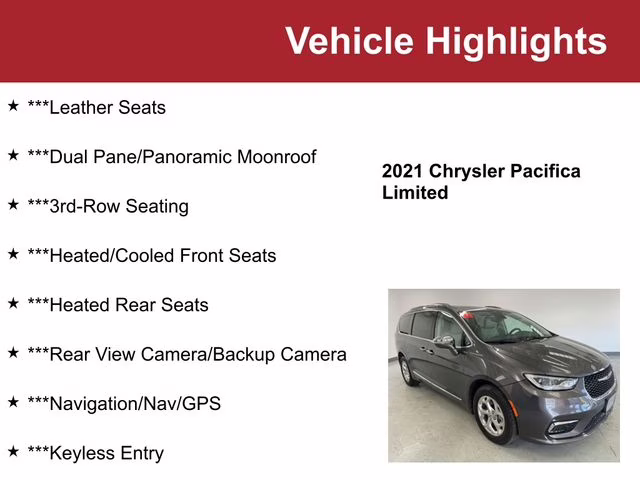 2021 Granite Crystal Metallic Clearcoat Chrysler Pacifica Limited AWD Van