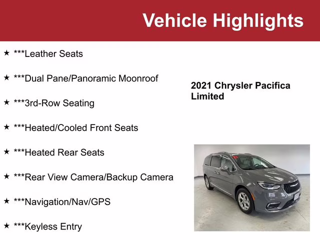 2021 Ceramic Gray Clearcoat Chrysler Pacifica Limited AWD Van