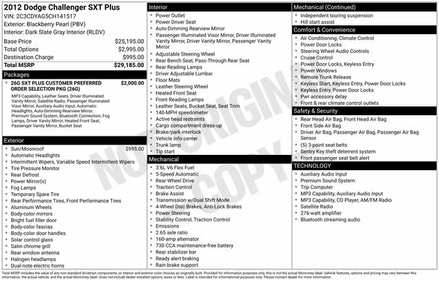 2012 Blackberry Pearlcoat Dodge Challenger SXT RWD Coupe