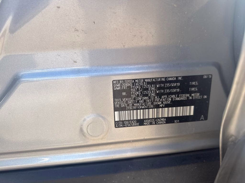 2019 Silver Sky Metallic Toyota RAV4 XLE Premium FWD SUV