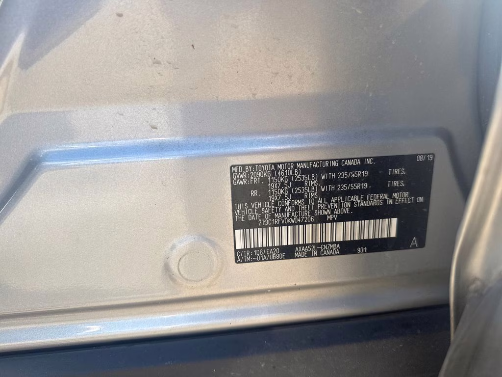 2019 Silver Sky Metallic Toyota RAV4 XLE Premium FWD SUV