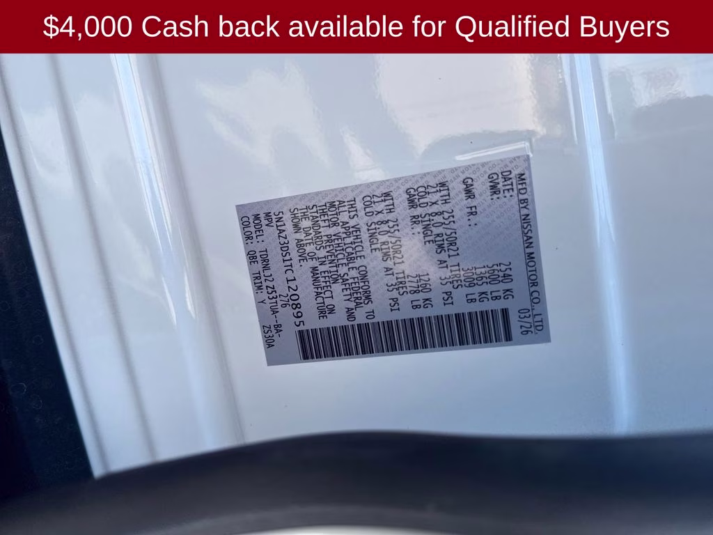 2026 Everest White Pearl Tricoat Nissan Murano Platinum AWD SUV