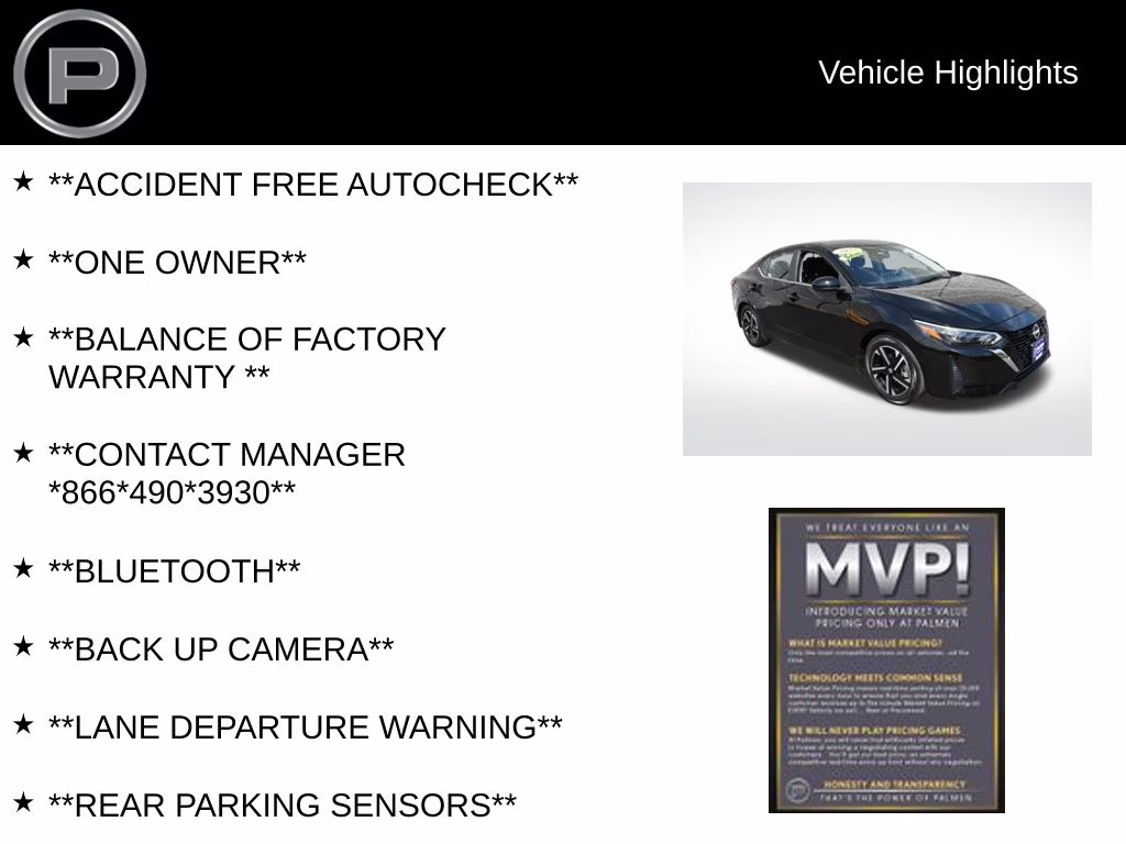 2025 Super Black Nissan Sentra SV FWD Sedan