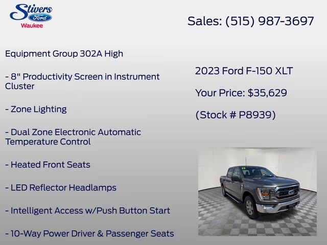 2023 Gray Metallic Ford F-150 XLT 4X4 Truck