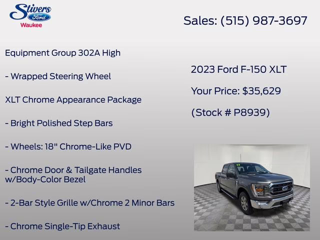 2023 Gray Metallic Ford F-150 XLT 4X4 Truck