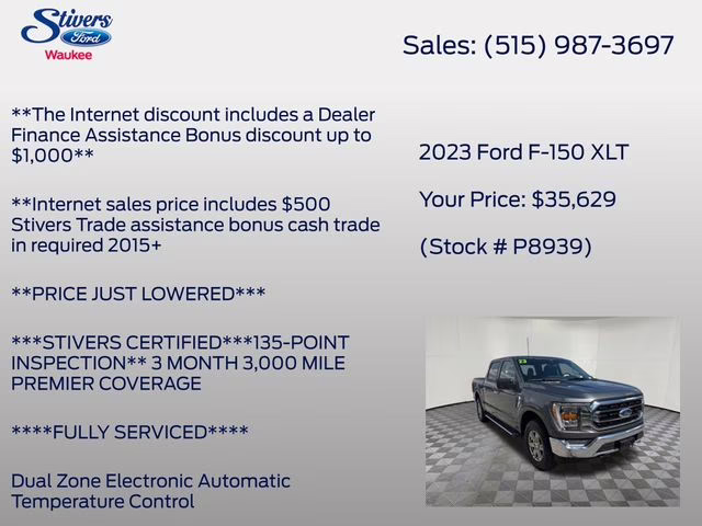 2023 Gray Metallic Ford F-150 XLT 4X4 Truck