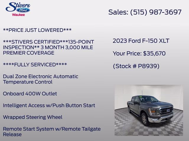 2023 Gray Metallic Ford F-150 XLT 4X4 Truck