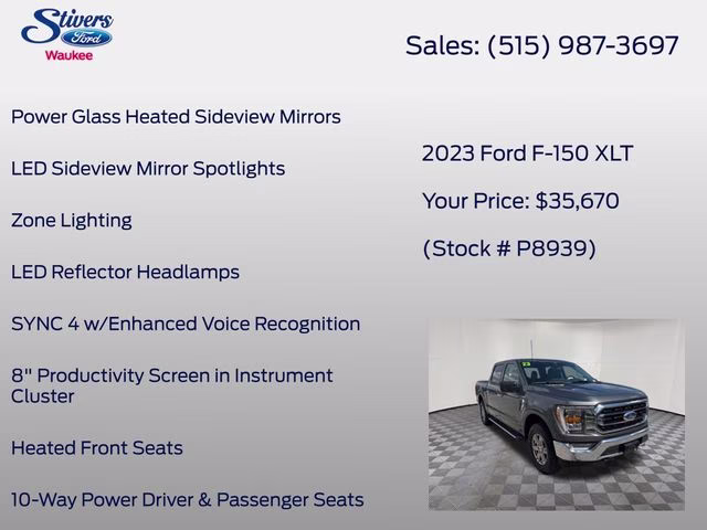 2023 Gray Metallic Ford F-150 XLT 4X4 Truck
