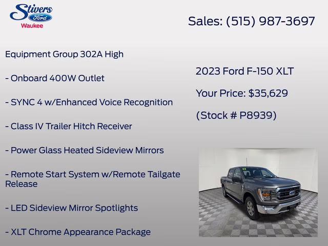 2023 Gray Metallic Ford F-150 XLT 4X4 Truck