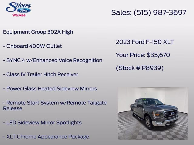 2023 Gray Metallic Ford F-150 XLT 4X4 Truck