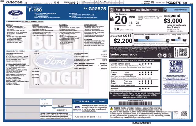 2023 Gray Metallic Ford F-150 XLT 4X4 Truck