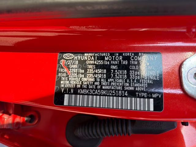 2019 Sunset Orange Hyundai Kona Limited AWD SUV