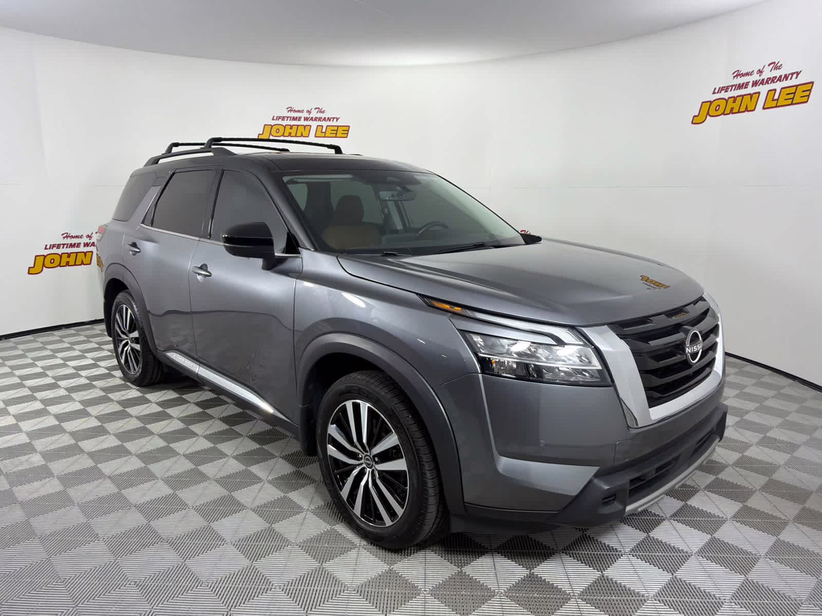 2024 Gun Metallic/Super Black Nissan Pathfinder Platinum FWD SUV