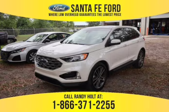 2019 White Ford Edge Titanium AWD SUV