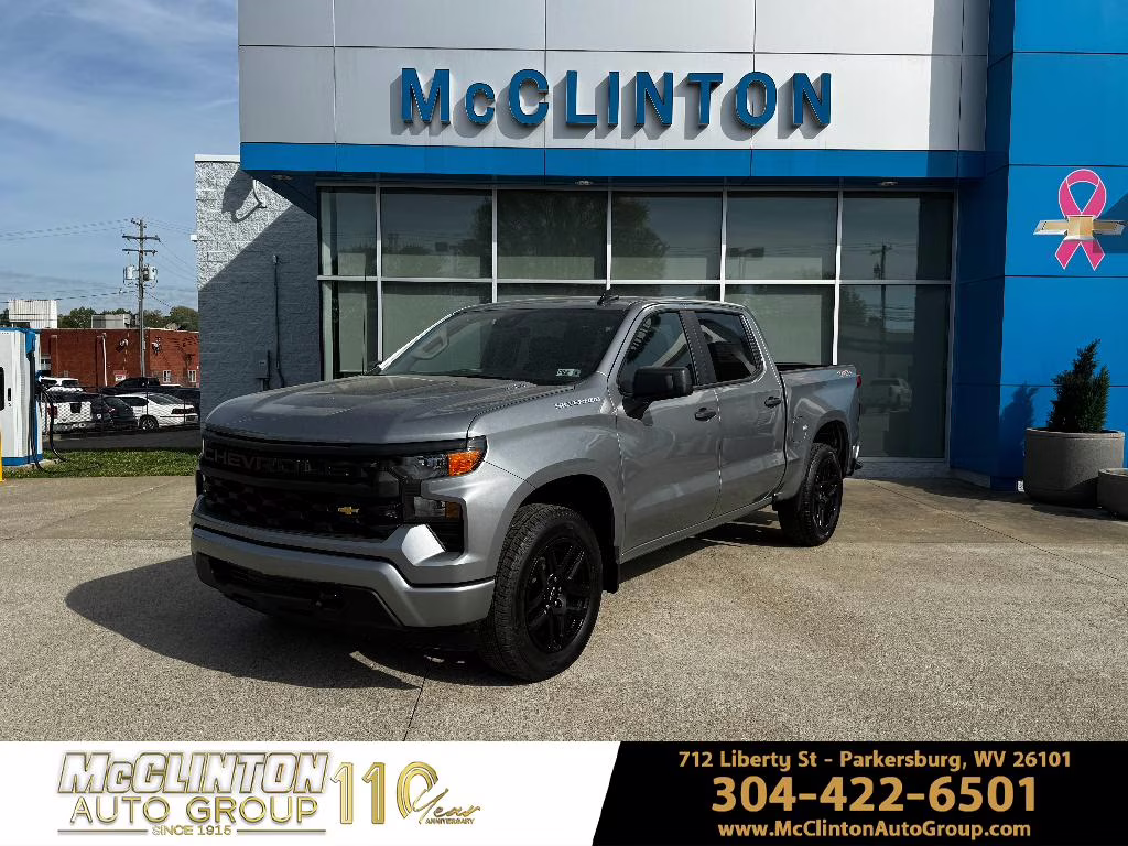 2026 Sterling Gray Metallic Chevrolet Silverado Custom 4X4 Truck