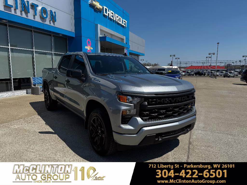 2026 Sterling Gray Metallic Chevrolet Silverado Custom 4X4 Truck