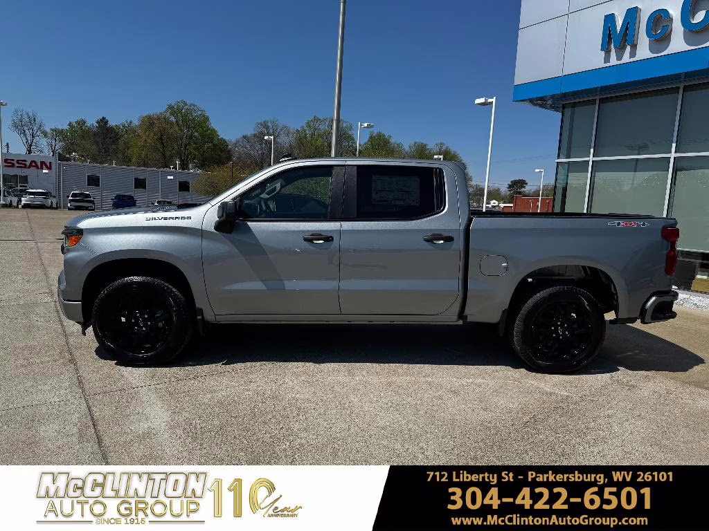 2026 Sterling Gray Metallic Chevrolet Silverado Custom 4X4 Truck