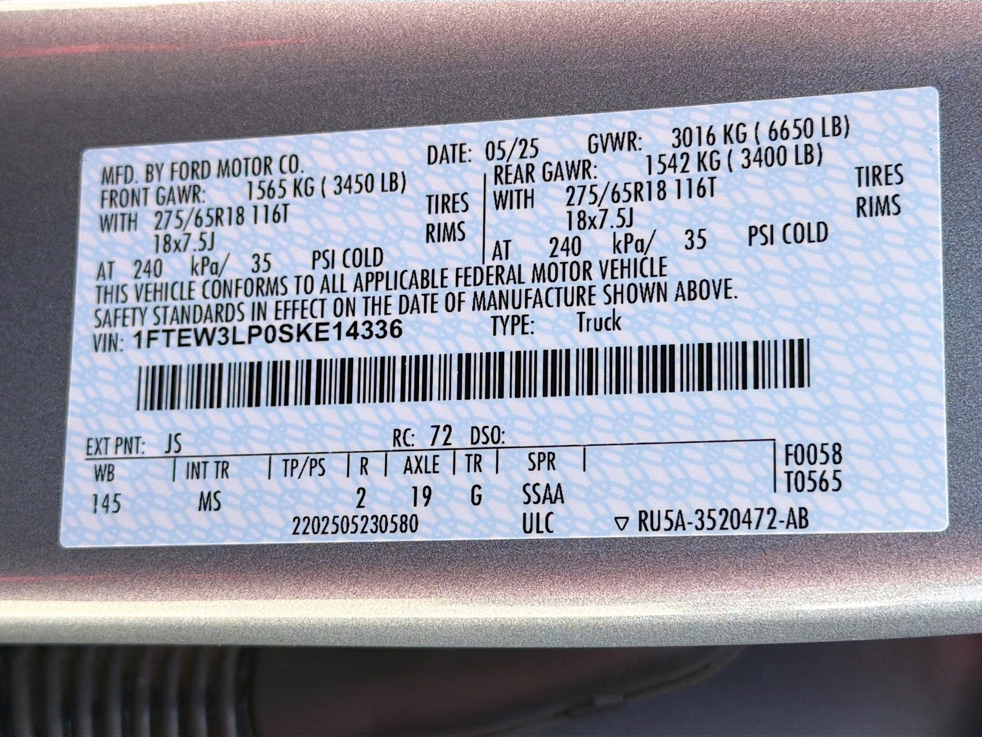 2025 Iconic Silver Metallic Ford F-150 XLT 4X4 Truck