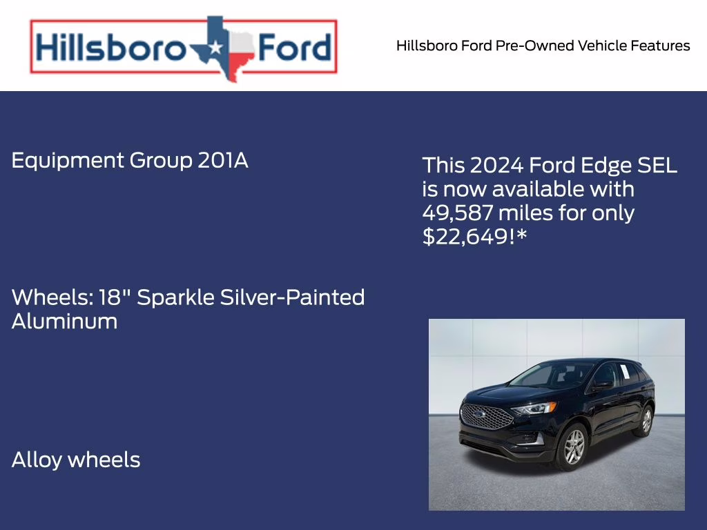 2024 Agate Black Metallic Ford Edge SEL AWD SUV