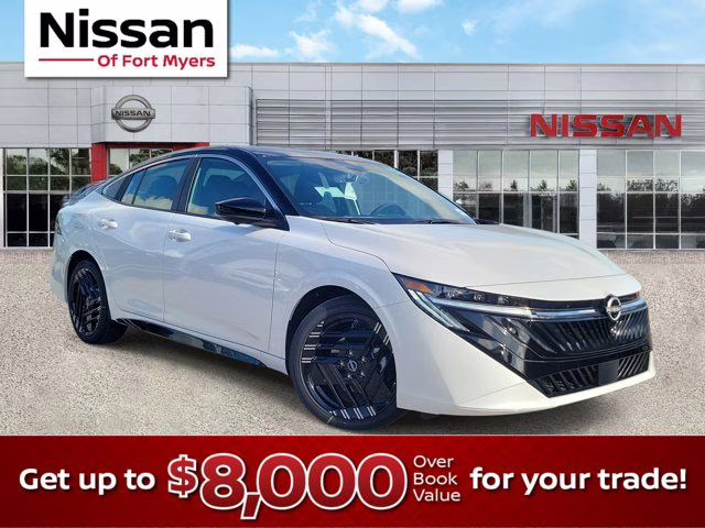 2026 Aspen White/Super Black Nissan Sentra SR FWD Sedan