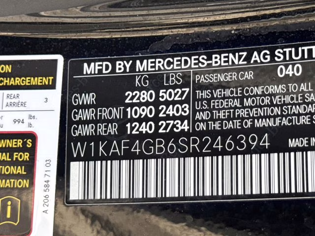 2025 Obsidian Black Metallic Mercedes-Benz C-Class C 300 RWD Sedan