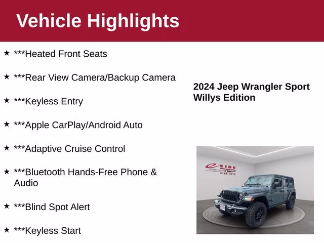 2024 Anvil Clear Coat Jeep Wrangler Willys 4X4 SUV